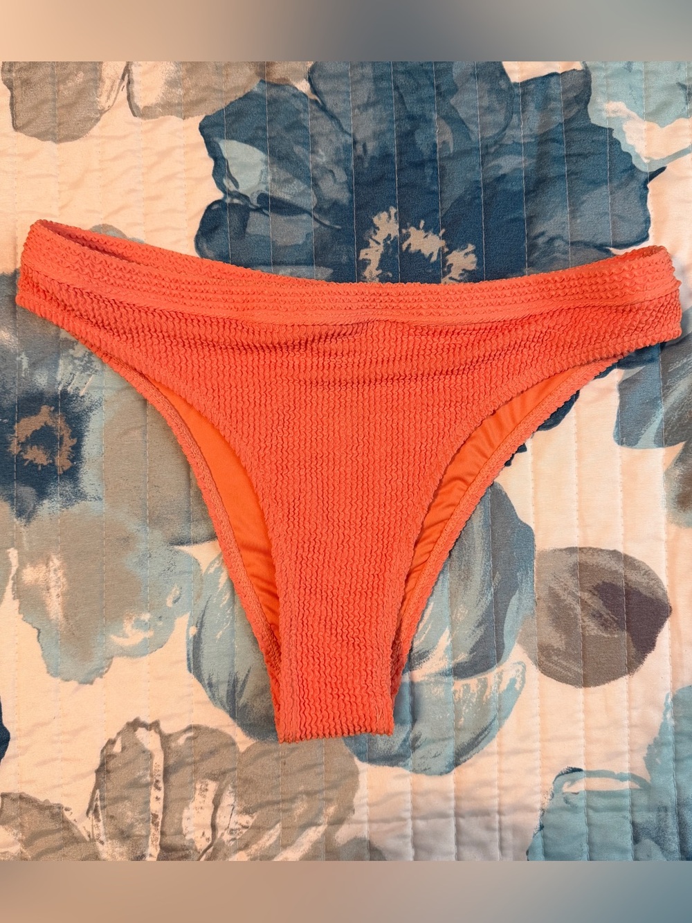 Nasty Gal Ribbed Coral Swim Bottoms